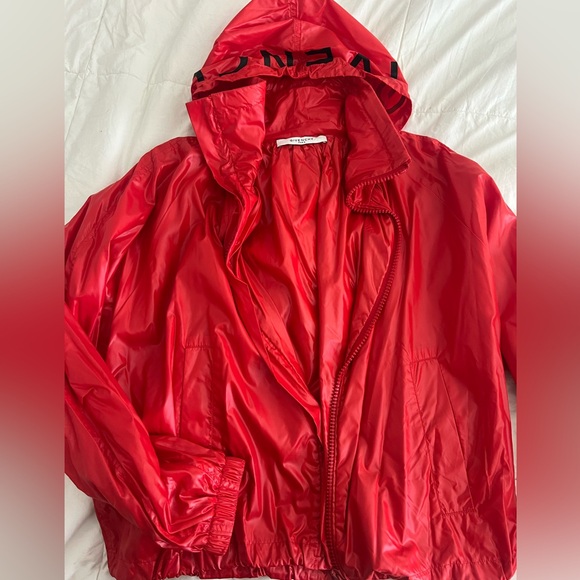 Red Shiny Nylon Windbreaker Givenchy Shiny Logo Nylon Windbreaker